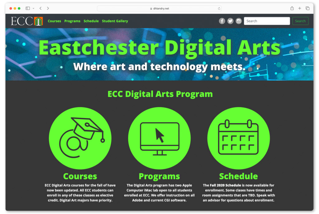 Eastchester Digital Arts - Coded using Bootstrap