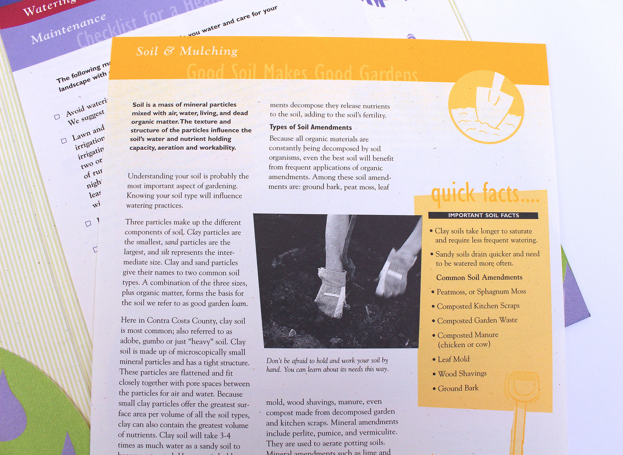 Contra Costa Water District water conservation pocket folder and inserts